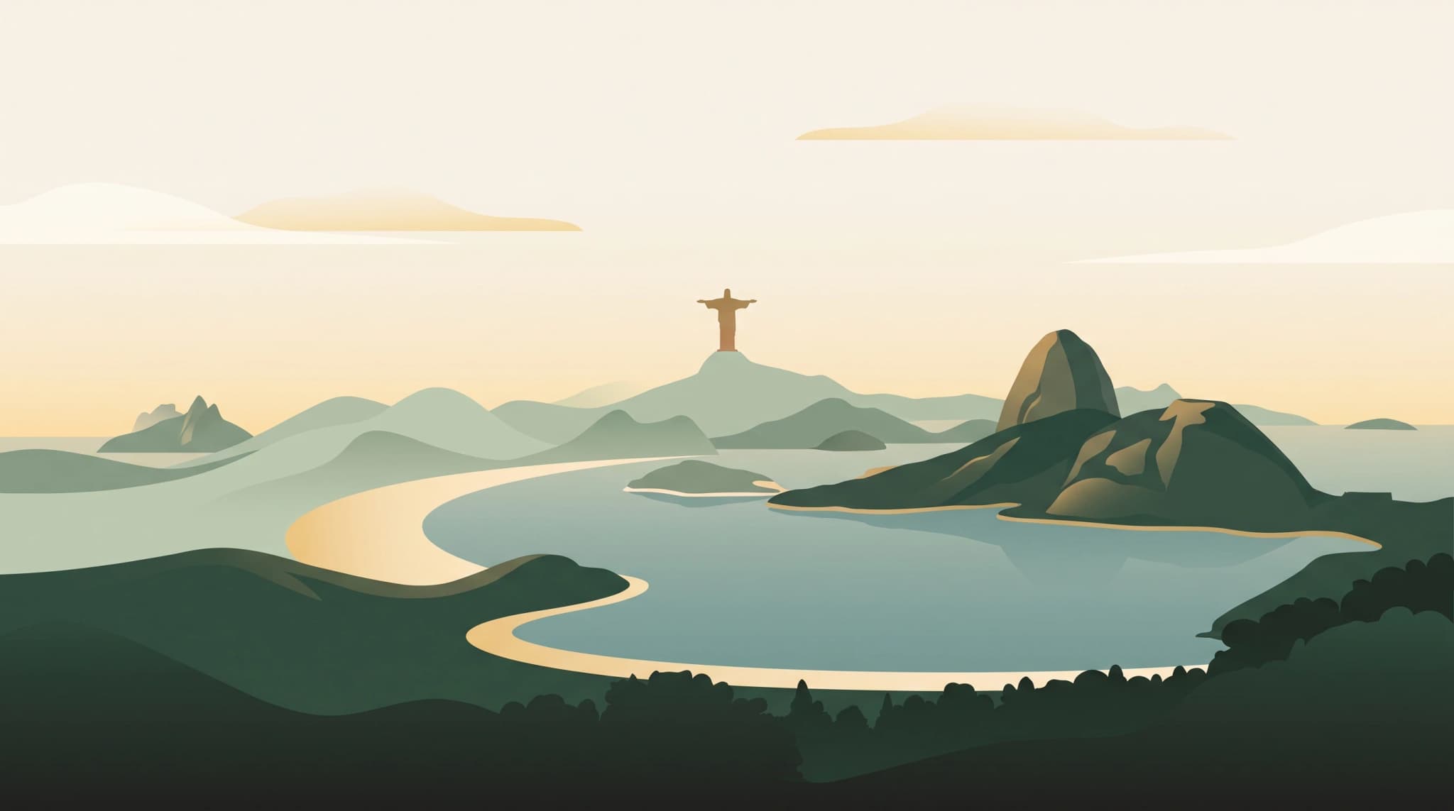 Rio de Janeiro: Christ the Redeemer and Sugarloaf over Guanabara Bay
